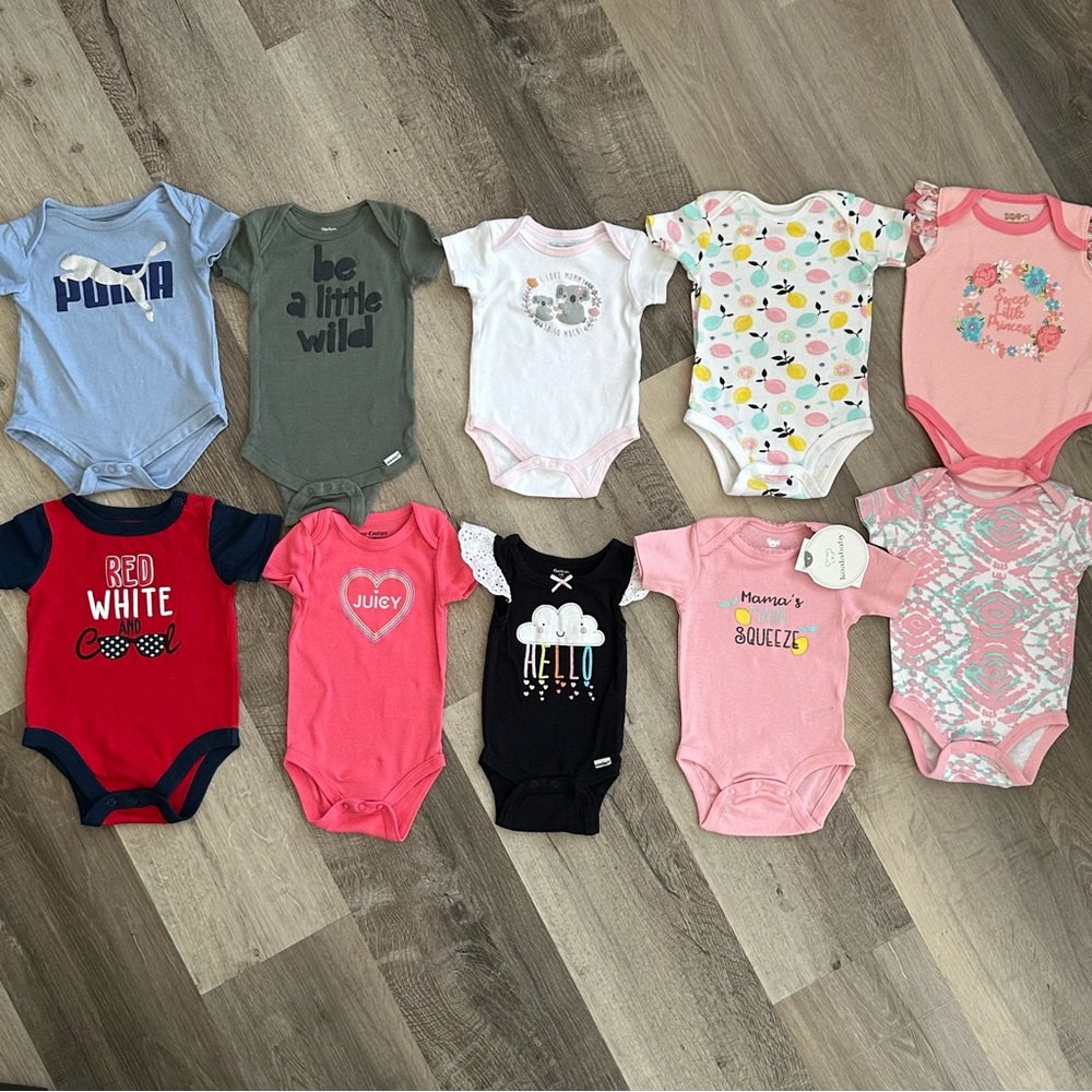 Baby Girl 10pc Bodysuit Lot 3-6 mos Mixed Brands